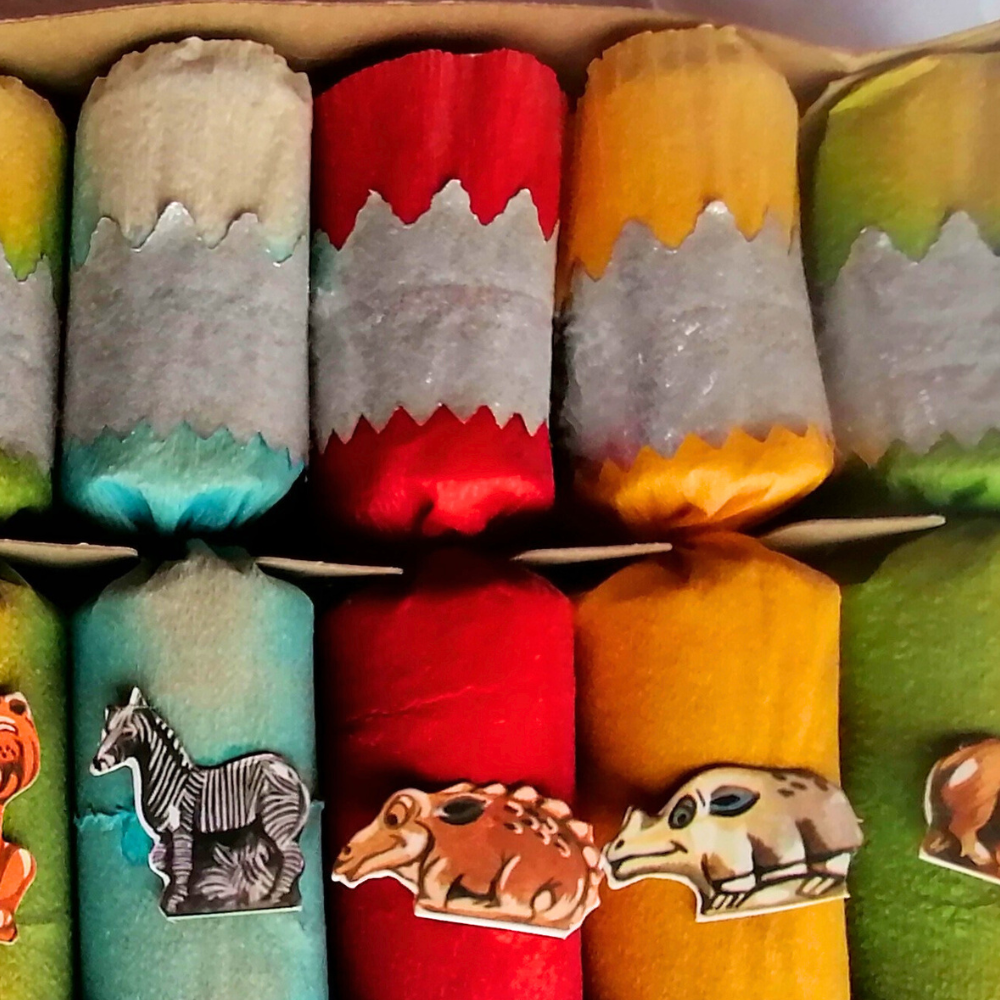 Complete 1960s Wade Animal Party Crackers with Original Porcelain Figurines