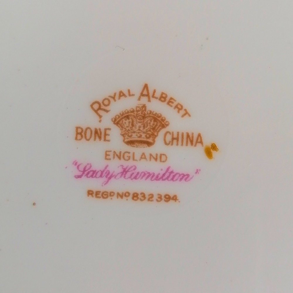 Vintage Royal Albert Lady Hamilton Tea Service | 11pc, Bone China England | Teapot, Cups & Saucers, Cake Plates