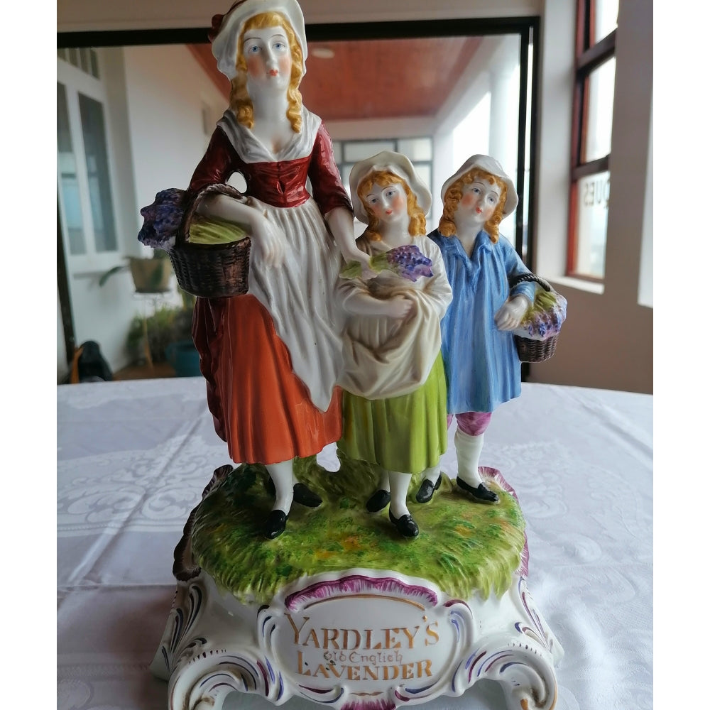 Dresden Porcelain Figurine 'Lavender Sellers' | Yardley's English Lavender Advertising Statue, Early 20th Century