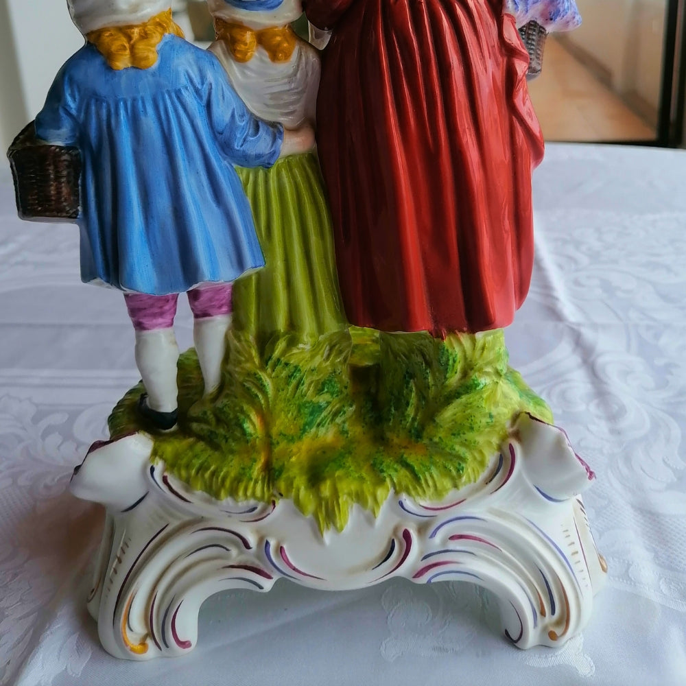 Dresden Porcelain Figurine 'Lavender Sellers' | Yardley's English Lavender Advertising Statue, Early 20th Century